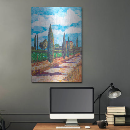 Luxe Metal Art 'Tuscan Villa' by St. Hilaire Elizabeth, Metal Wall Art,24x36