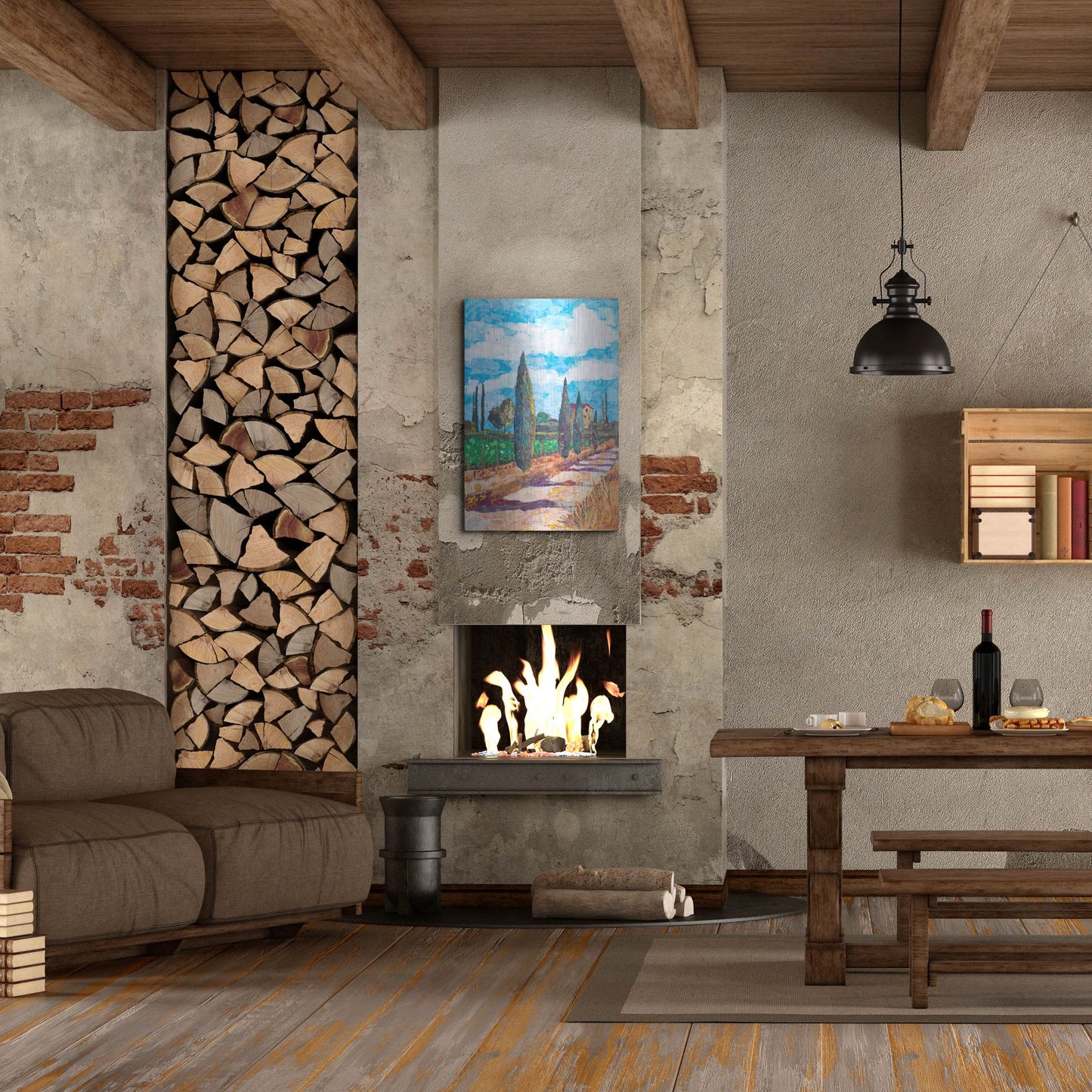 Luxe Metal Art 'Tuscan Villa' by St. Hilaire Elizabeth, Metal Wall Art,24x36