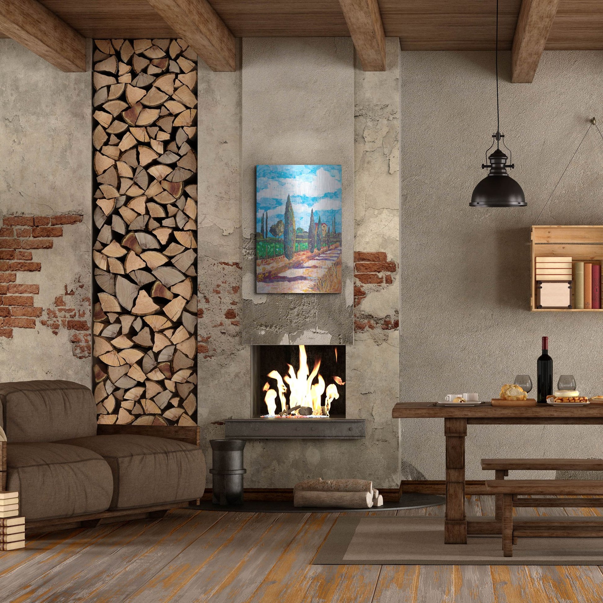 Luxe Metal Art 'Tuscan Villa' by St. Hilaire Elizabeth, Metal Wall Art,24x36