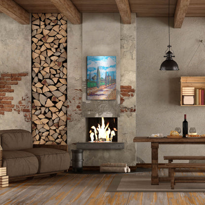 Luxe Metal Art 'Tuscan Villa' by St. Hilaire Elizabeth, Metal Wall Art,24x36