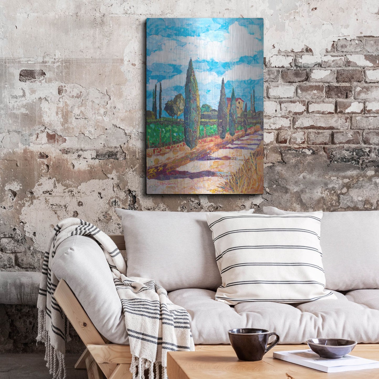 Luxe Metal Art 'Tuscan Villa' by St. Hilaire Elizabeth, Metal Wall Art,24x36