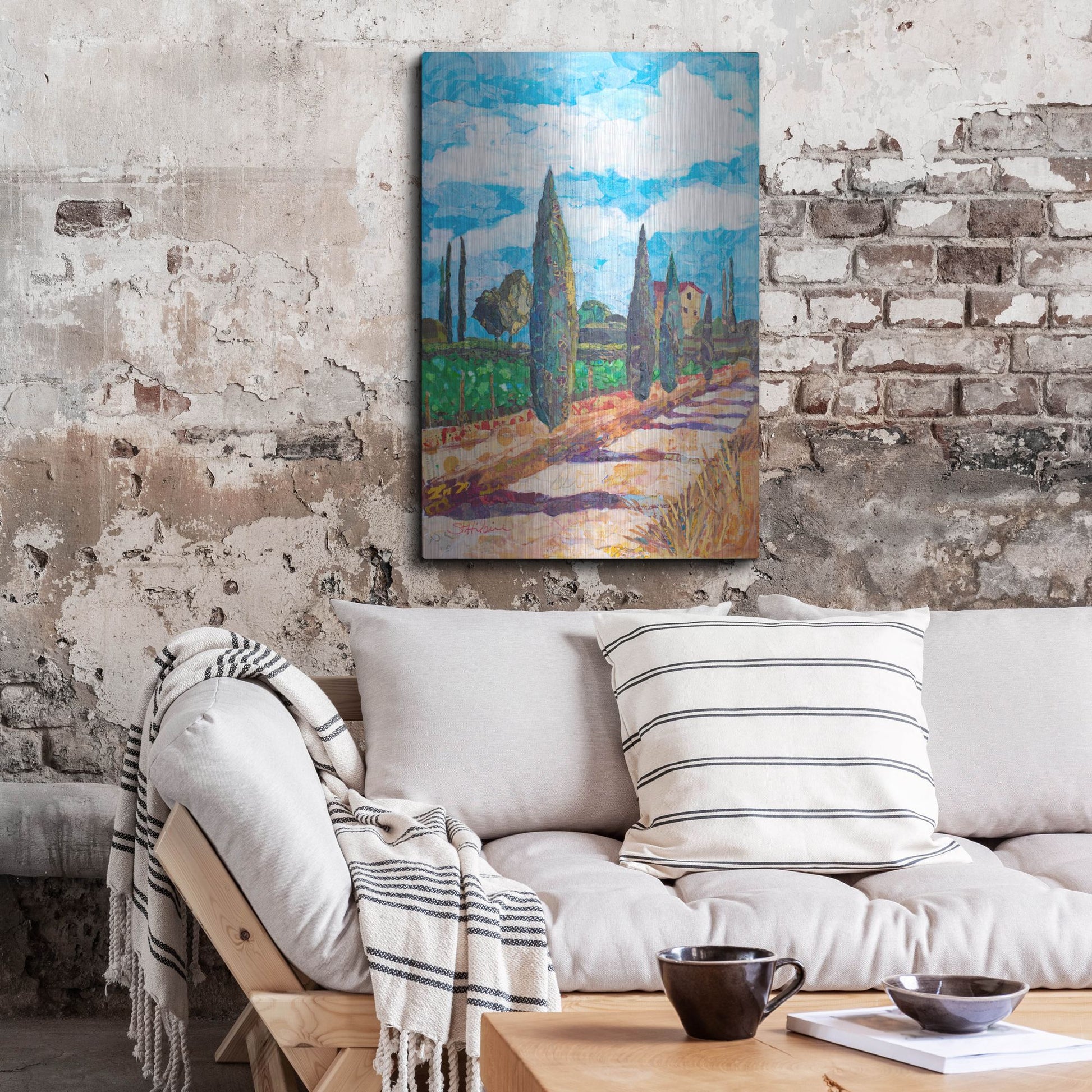 Luxe Metal Art 'Tuscan Villa' by St. Hilaire Elizabeth, Metal Wall Art,24x36