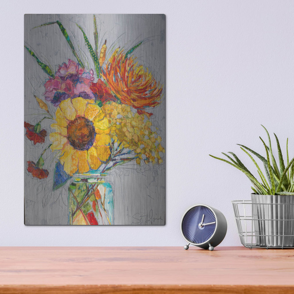 Luxe Metal Art 'Falling For You' by St. Hilaire Elizabeth, Metal Wall Art,12x16