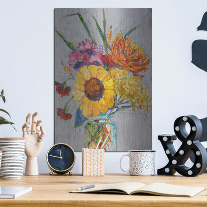 Luxe Metal Art 'Falling For You' by St. Hilaire Elizabeth, Metal Wall Art,12x16