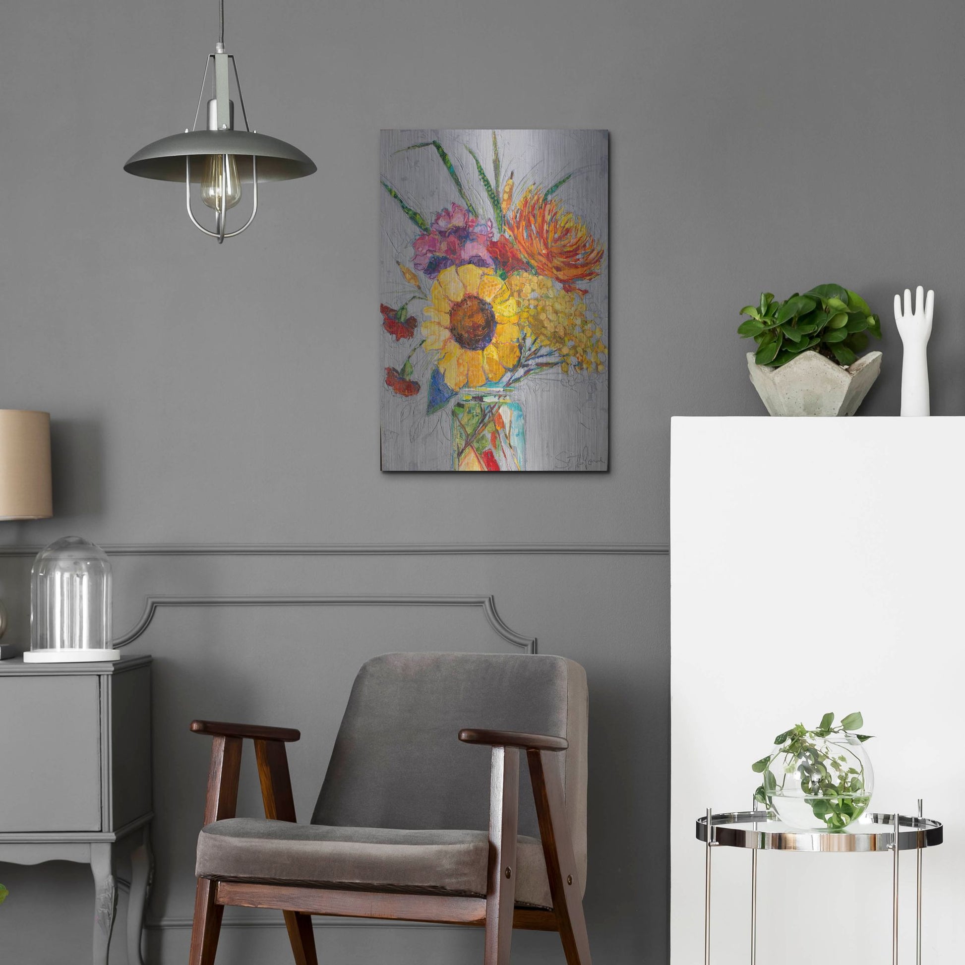 Luxe Metal Art 'Falling For You' by St. Hilaire Elizabeth, Metal Wall Art,16x24