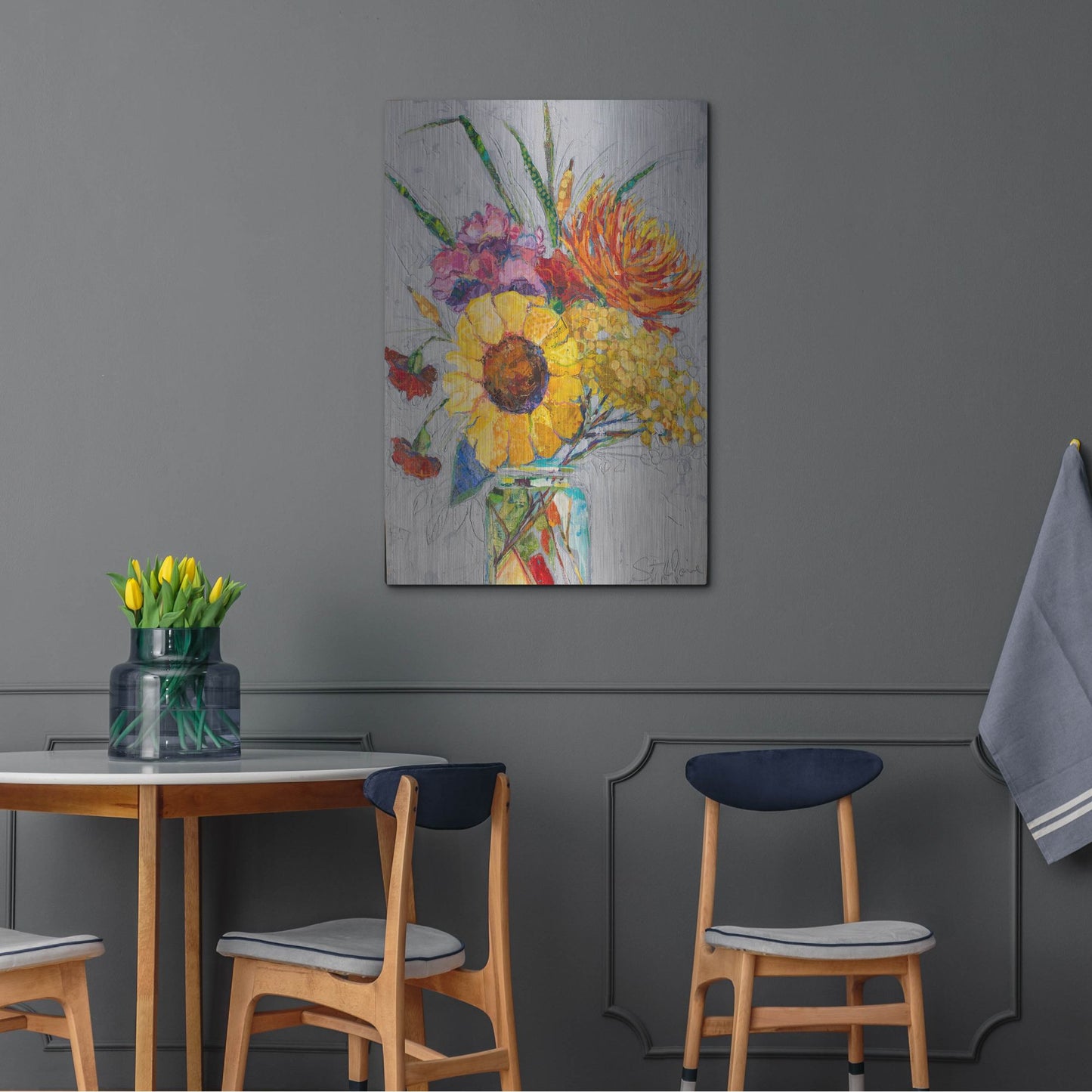 Luxe Metal Art 'Falling For You' by St. Hilaire Elizabeth, Metal Wall Art,24x36