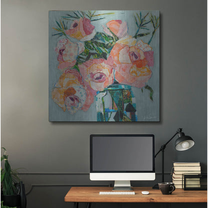 Luxe Metal Art 'Pink Pearl 2' by St. Hilaire Elizabeth, Metal Wall Art,36x36