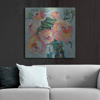 Luxe Metal Art 'Pink Pearl 2' by St. Hilaire Elizabeth, Metal Wall Art,36x36