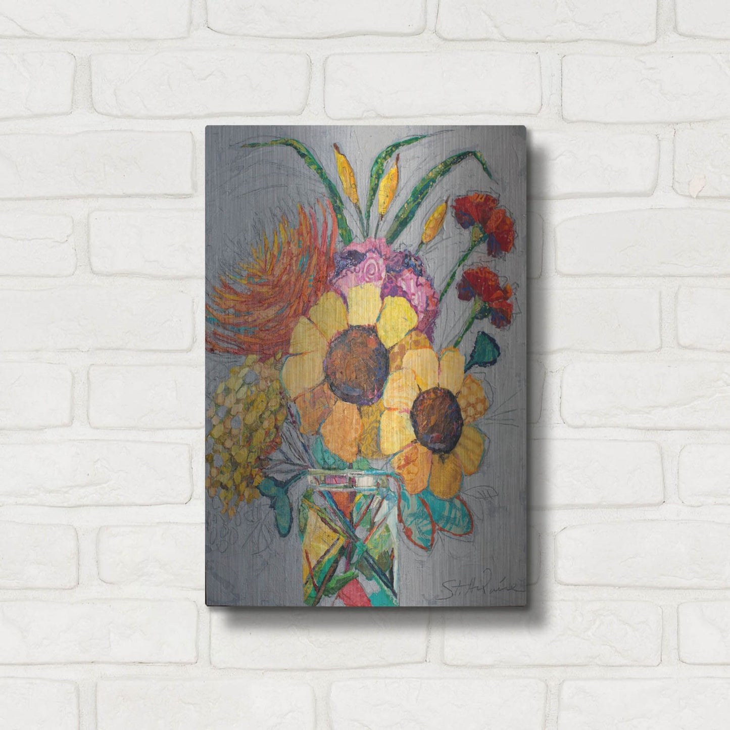 Luxe Metal Art 'Falling For You 2' by St. Hilaire Elizabeth, Metal Wall Art,12x16