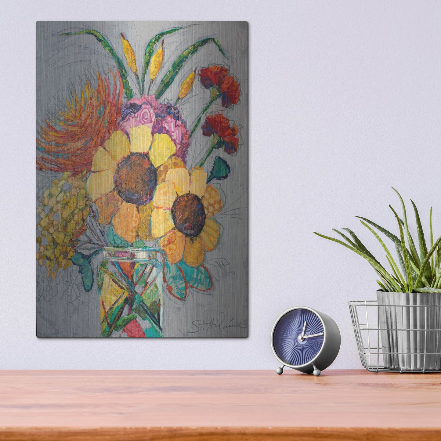 Luxe Metal Art 'Falling For You 2' by St. Hilaire Elizabeth, Metal Wall Art,12x16