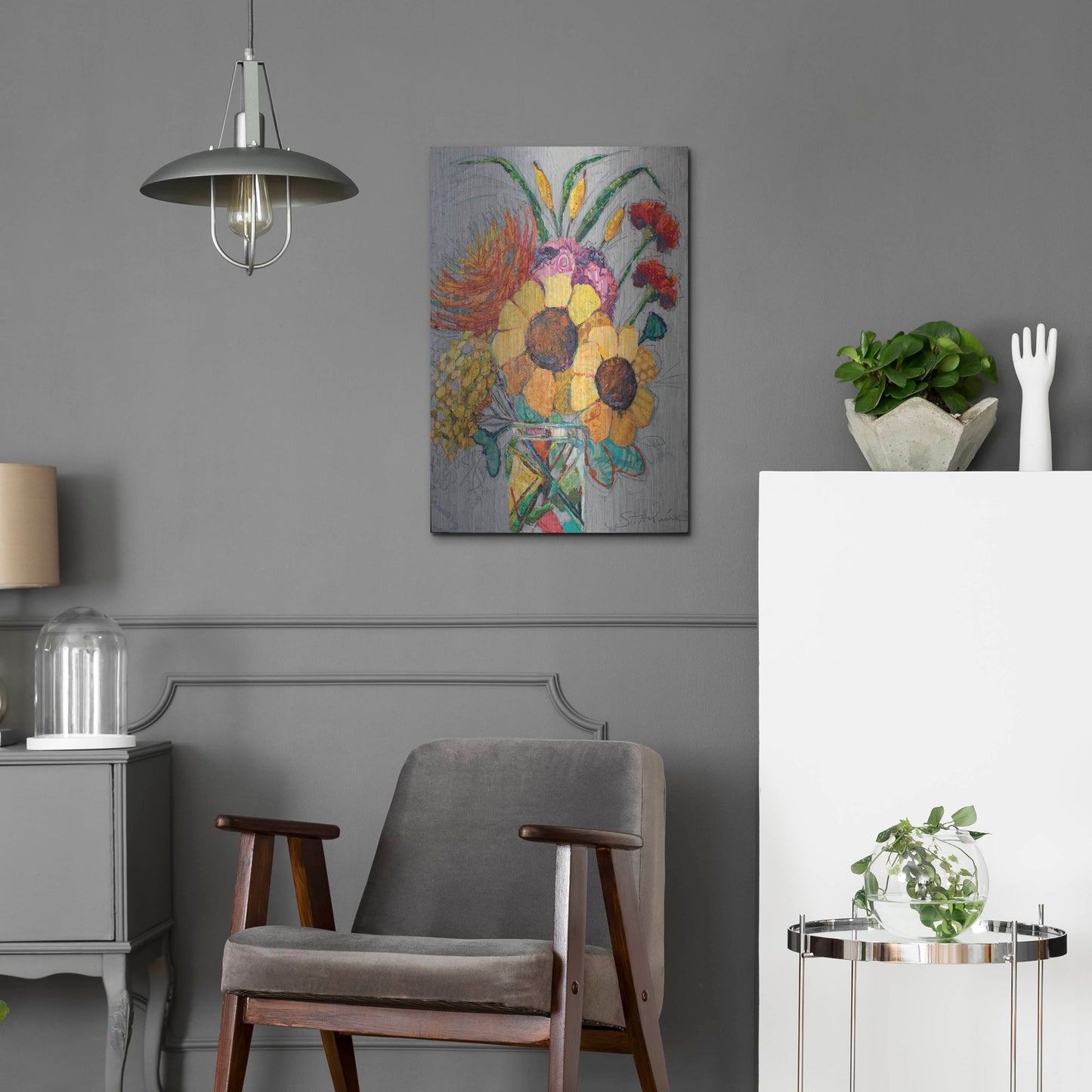 Luxe Metal Art 'Falling For You 2' by St. Hilaire Elizabeth, Metal Wall Art,16x24