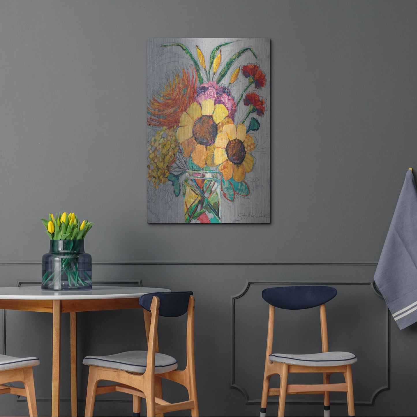 Luxe Metal Art 'Falling For You 2' by St. Hilaire Elizabeth, Metal Wall Art,24x36