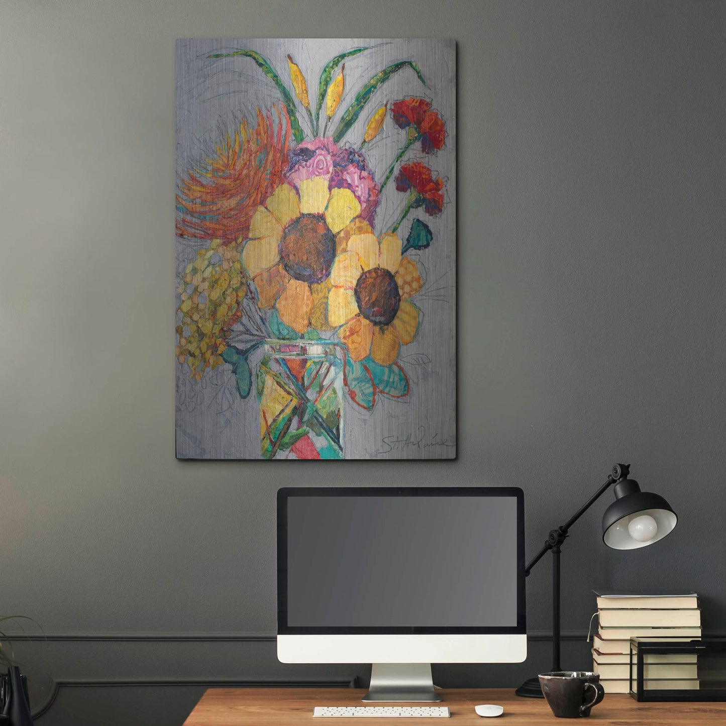 Luxe Metal Art 'Falling For You 2' by St. Hilaire Elizabeth, Metal Wall Art,24x36