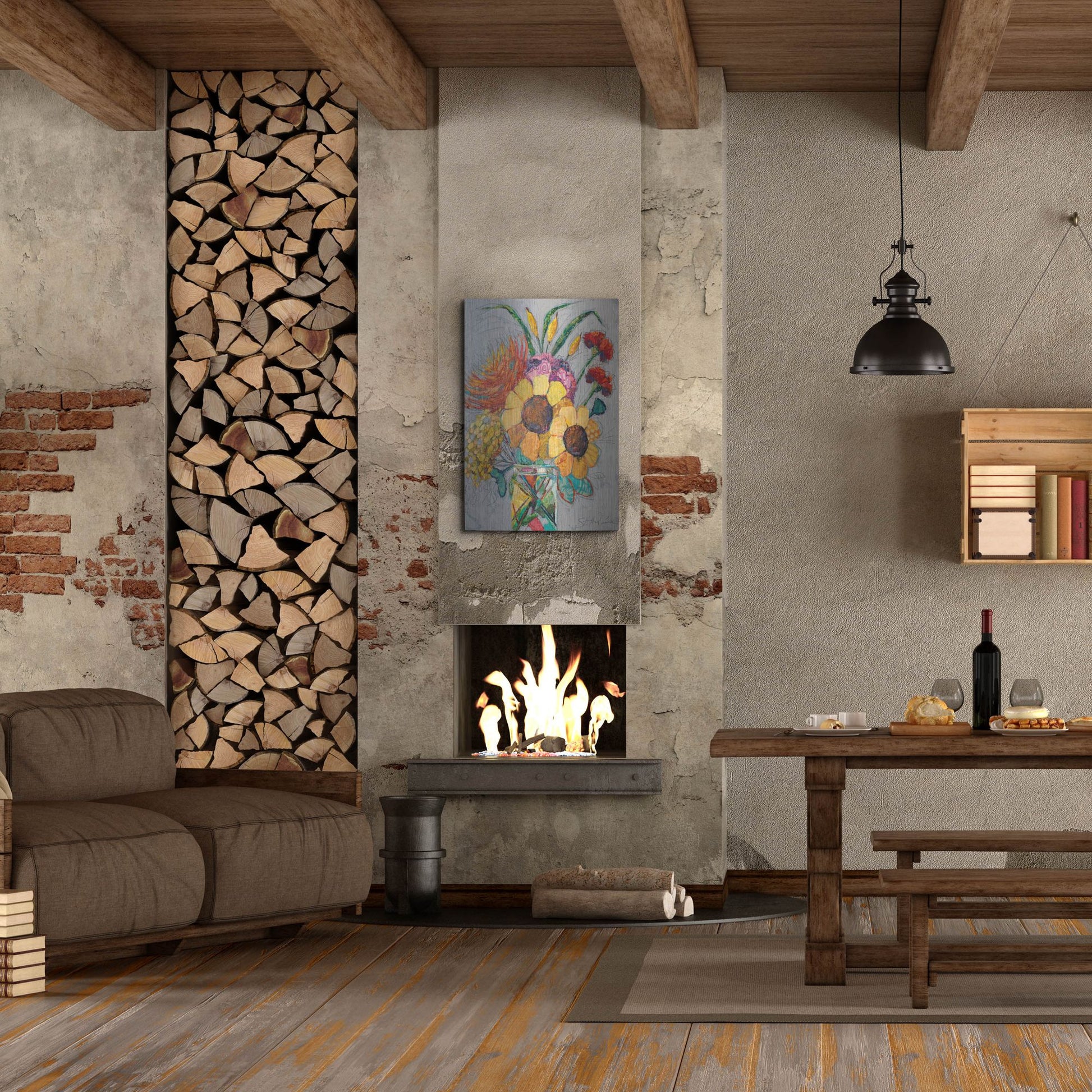 Luxe Metal Art 'Falling For You 2' by St. Hilaire Elizabeth, Metal Wall Art,24x36