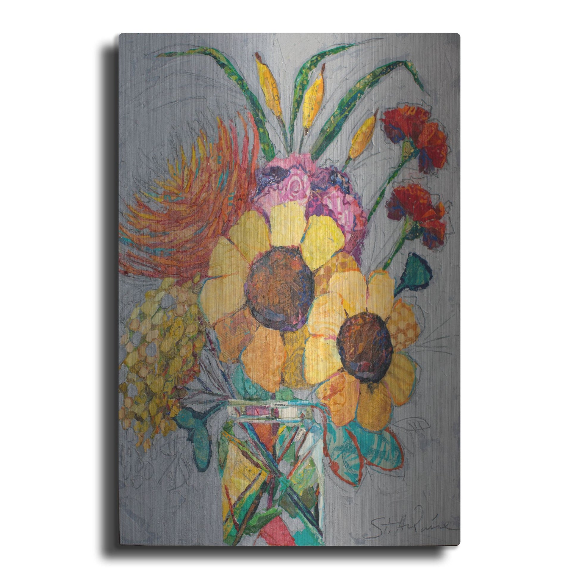 Luxe Metal Art 'Falling For You 2' by St. Hilaire Elizabeth, Metal Wall Art