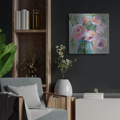 Luxe Metal Art 'Pink Pearl' by St. Hilaire Elizabeth, Metal Wall Art,24x24