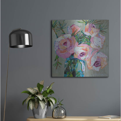 Luxe Metal Art 'Pink Pearl' by St. Hilaire Elizabeth, Metal Wall Art,24x24