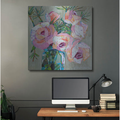 Luxe Metal Art 'Pink Pearl' by St. Hilaire Elizabeth, Metal Wall Art,36x36