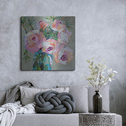 Luxe Metal Art 'Pink Pearl' by St. Hilaire Elizabeth, Metal Wall Art,36x36