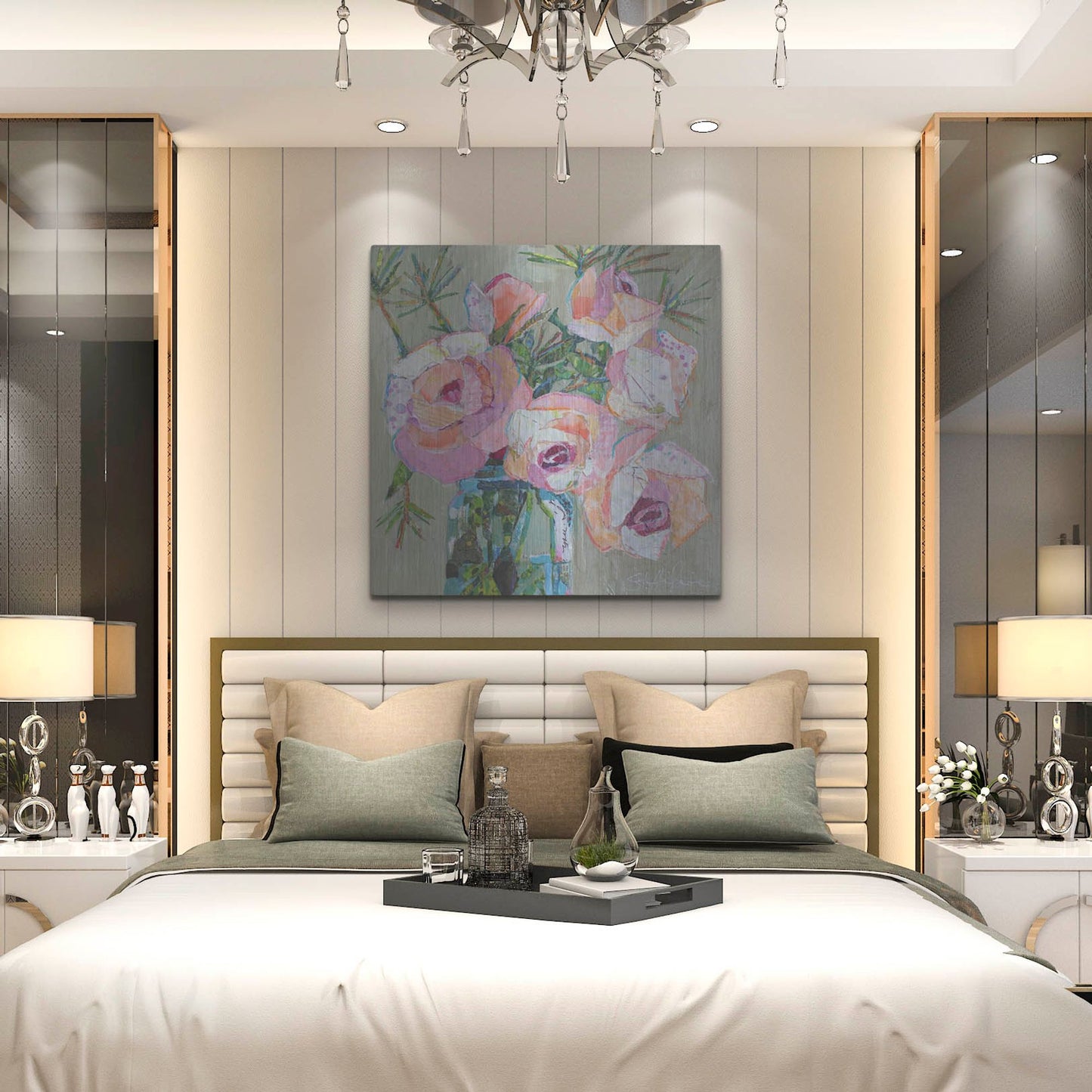 Luxe Metal Art 'Pink Pearl' by St. Hilaire Elizabeth, Metal Wall Art,36x36