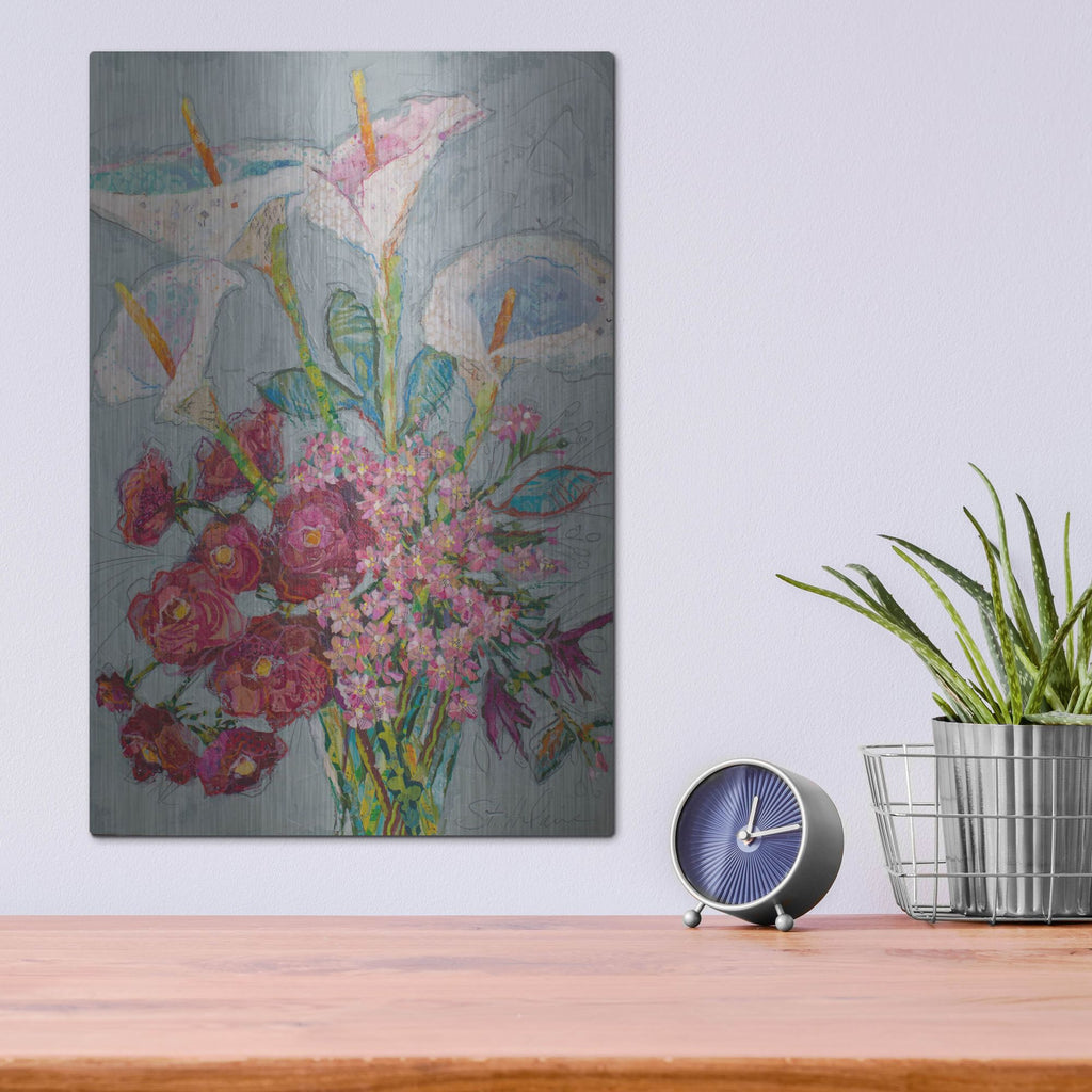 Luxe Metal Art 'Happy Day!' by St. Hilaire Elizabeth, Metal Wall Art,12x16