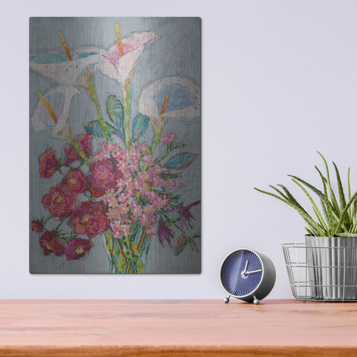 Luxe Metal Art 'Happy Day!' by St. Hilaire Elizabeth, Metal Wall Art,12x16