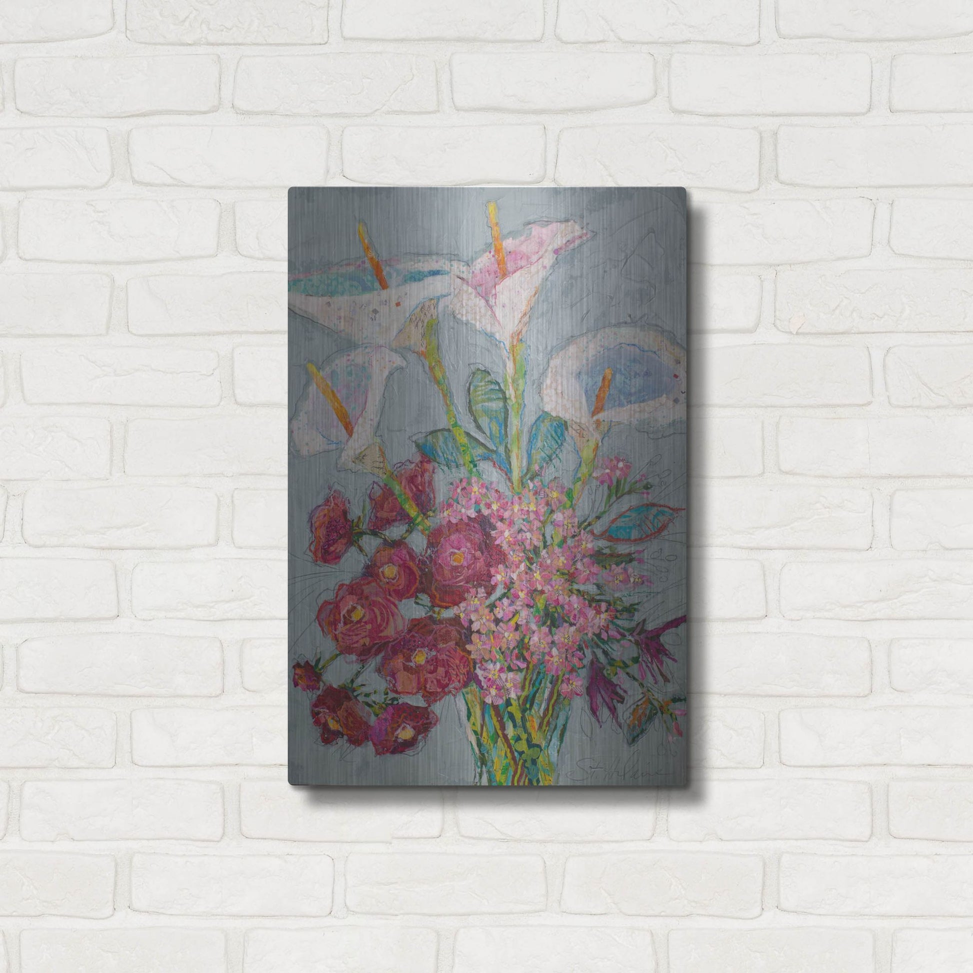 Luxe Metal Art 'Happy Day!' by St. Hilaire Elizabeth, Metal Wall Art,16x24