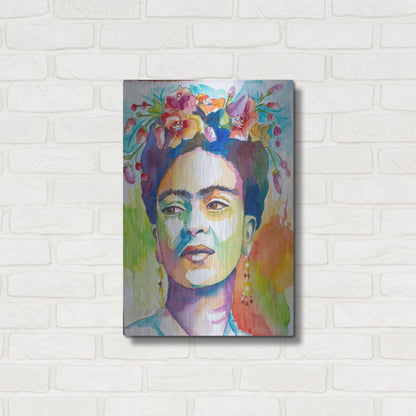 Luxe Metal Art 'Frida with Side Glance' by St. Hilaire Elizabeth, Metal Wall Art,16x24
