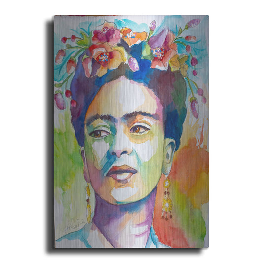 Luxe Metal Art 'Frida with Side Glance' by St. Hilaire Elizabeth, Metal Wall Art