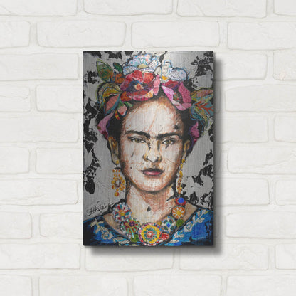 Luxe Metal Art 'Frida' by St. Hilaire Elizabeth, Metal Wall Art,12x16