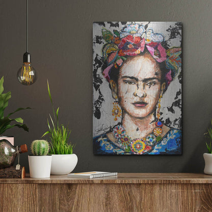 Luxe Metal Art 'Frida' by St. Hilaire Elizabeth, Metal Wall Art,12x16