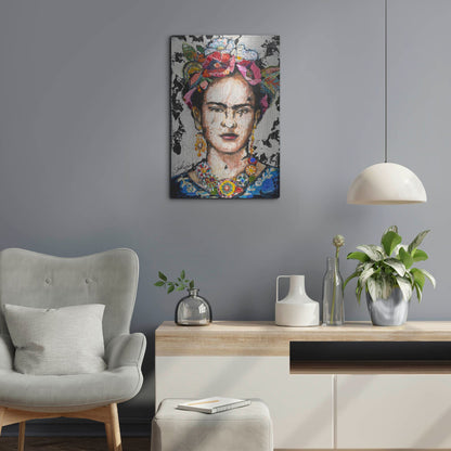 Luxe Metal Art 'Frida' by St. Hilaire Elizabeth, Metal Wall Art,16x24