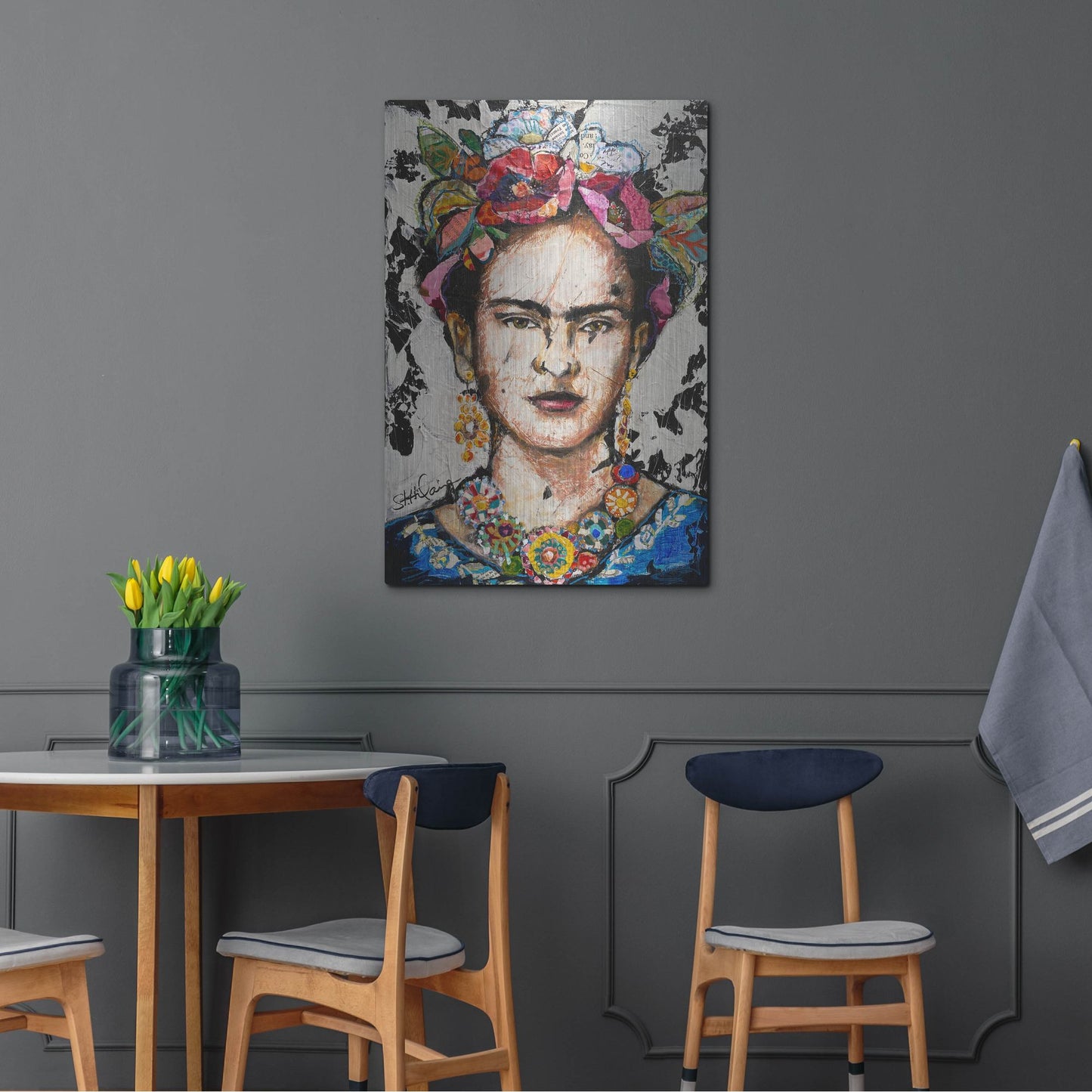 Luxe Metal Art 'Frida' by St. Hilaire Elizabeth, Metal Wall Art,24x36