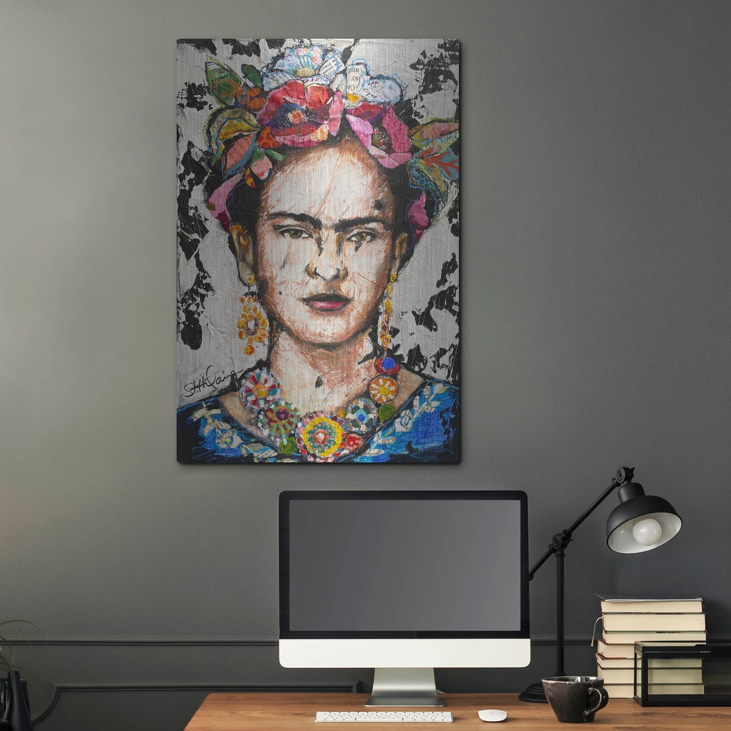 Luxe Metal Art 'Frida' by St. Hilaire Elizabeth, Metal Wall Art,24x36