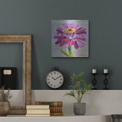 Luxe Metal Art 'Z is for Zinnia' by St. Hilaire Elizabeth, Metal Wall Art,12x12