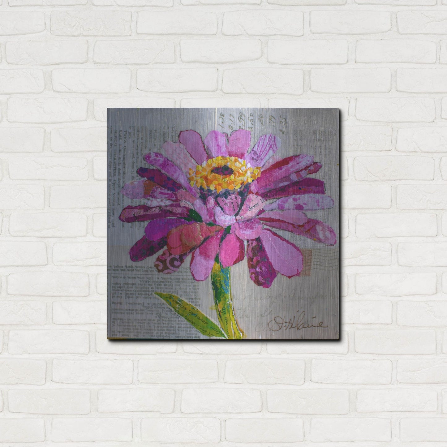 Luxe Metal Art 'Z is for Zinnia' by St. Hilaire Elizabeth, Metal Wall Art,24x24