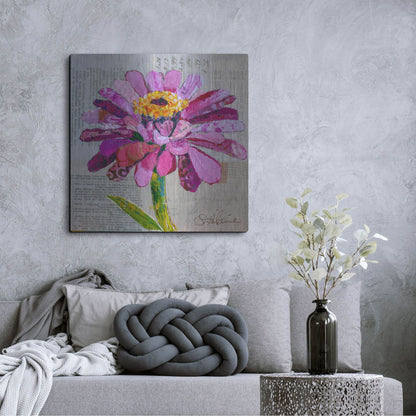 Luxe Metal Art 'Z is for Zinnia' by St. Hilaire Elizabeth, Metal Wall Art,36x36