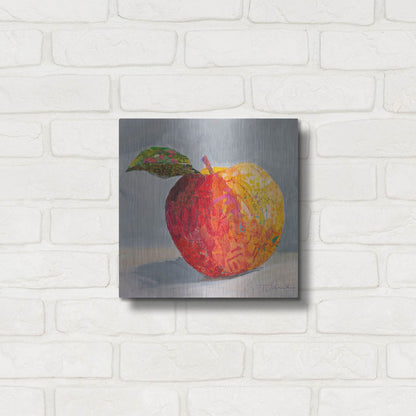 Luxe Metal Art 'A is for Apple' by St. Hilaire Elizabeth, Metal Wall Art,12x12