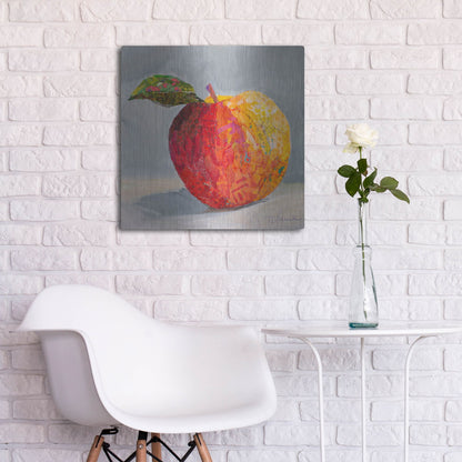 Luxe Metal Art 'A is for Apple' by St. Hilaire Elizabeth, Metal Wall Art,24x24