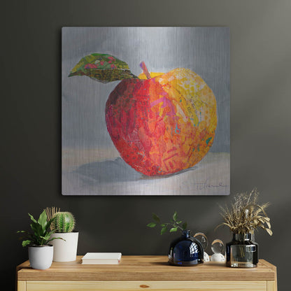 Luxe Metal Art 'A is for Apple' by St. Hilaire Elizabeth, Metal Wall Art,24x24