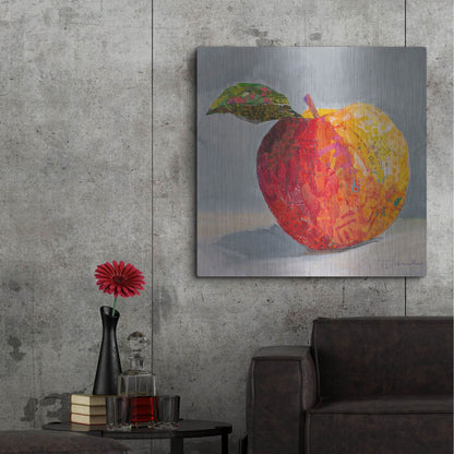 Luxe Metal Art 'A is for Apple' by St. Hilaire Elizabeth, Metal Wall Art,36x36