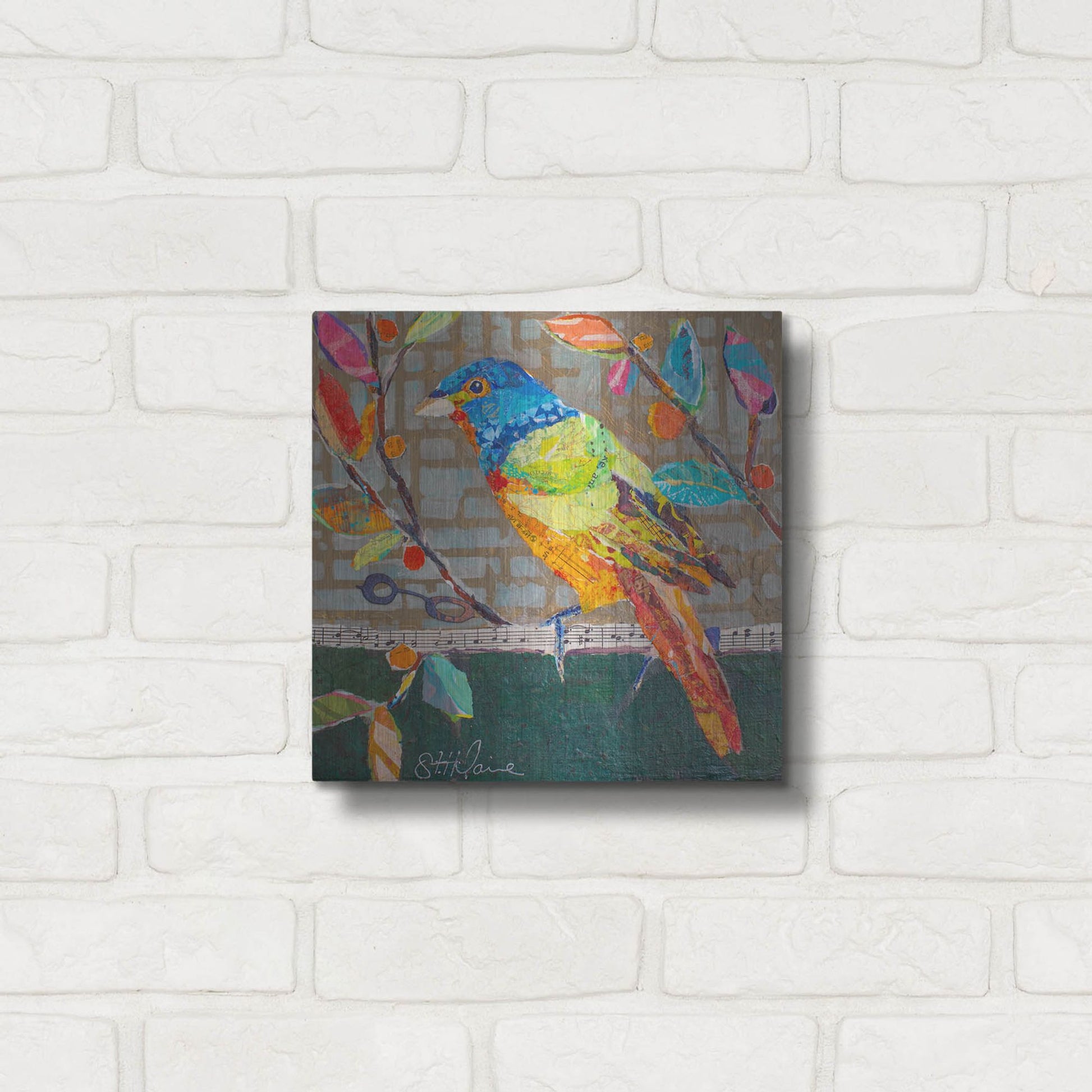 Luxe Metal Art 'Bunting Blue' by St. Hilaire Elizabeth, Metal Wall Art,12x12