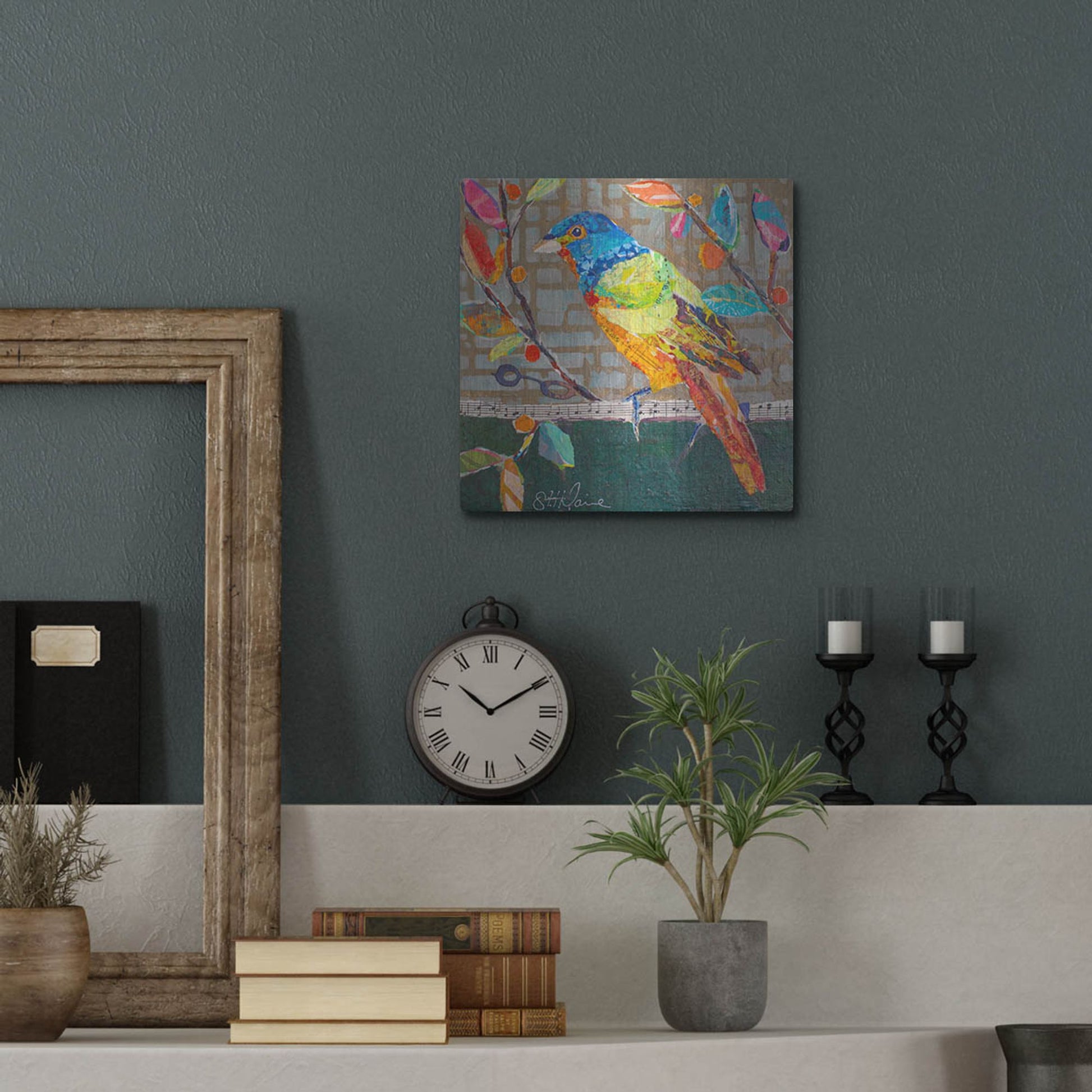 Luxe Metal Art 'Bunting Blue' by St. Hilaire Elizabeth, Metal Wall Art,12x12