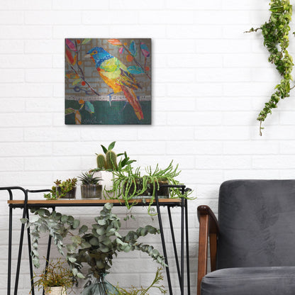 Luxe Metal Art 'Bunting Blue' by St. Hilaire Elizabeth, Metal Wall Art,12x12