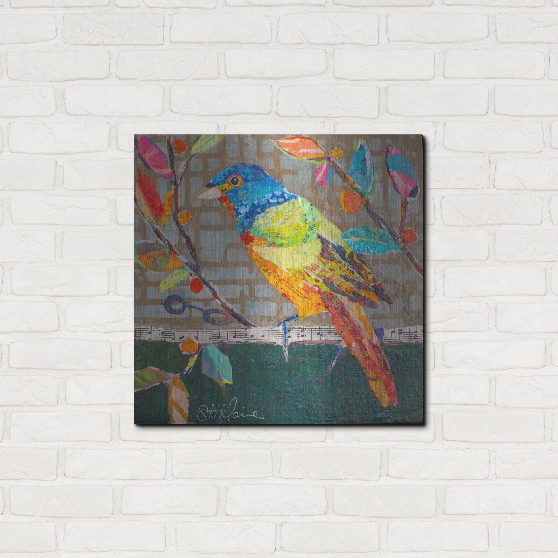 Luxe Metal Art 'Bunting Blue' by St. Hilaire Elizabeth, Metal Wall Art,24x24