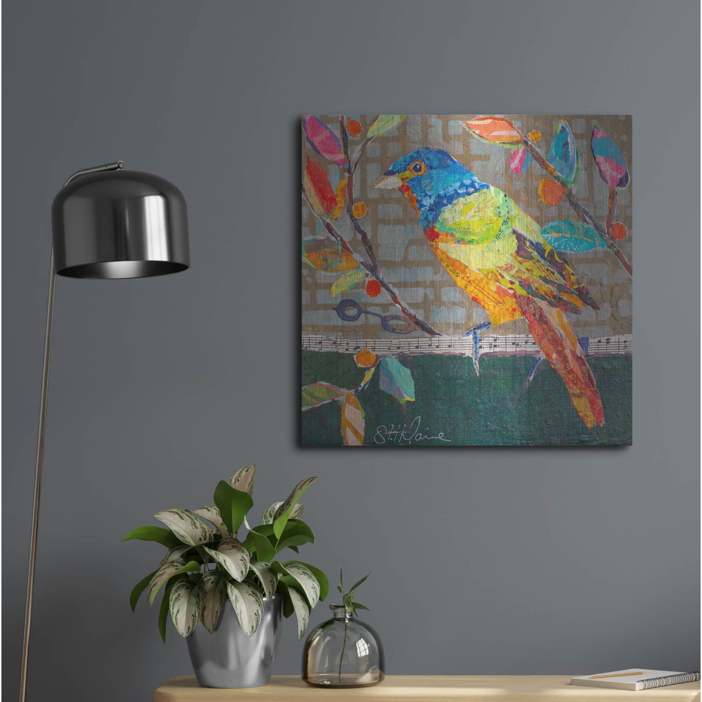 Luxe Metal Art 'Bunting Blue' by St. Hilaire Elizabeth, Metal Wall Art,24x24