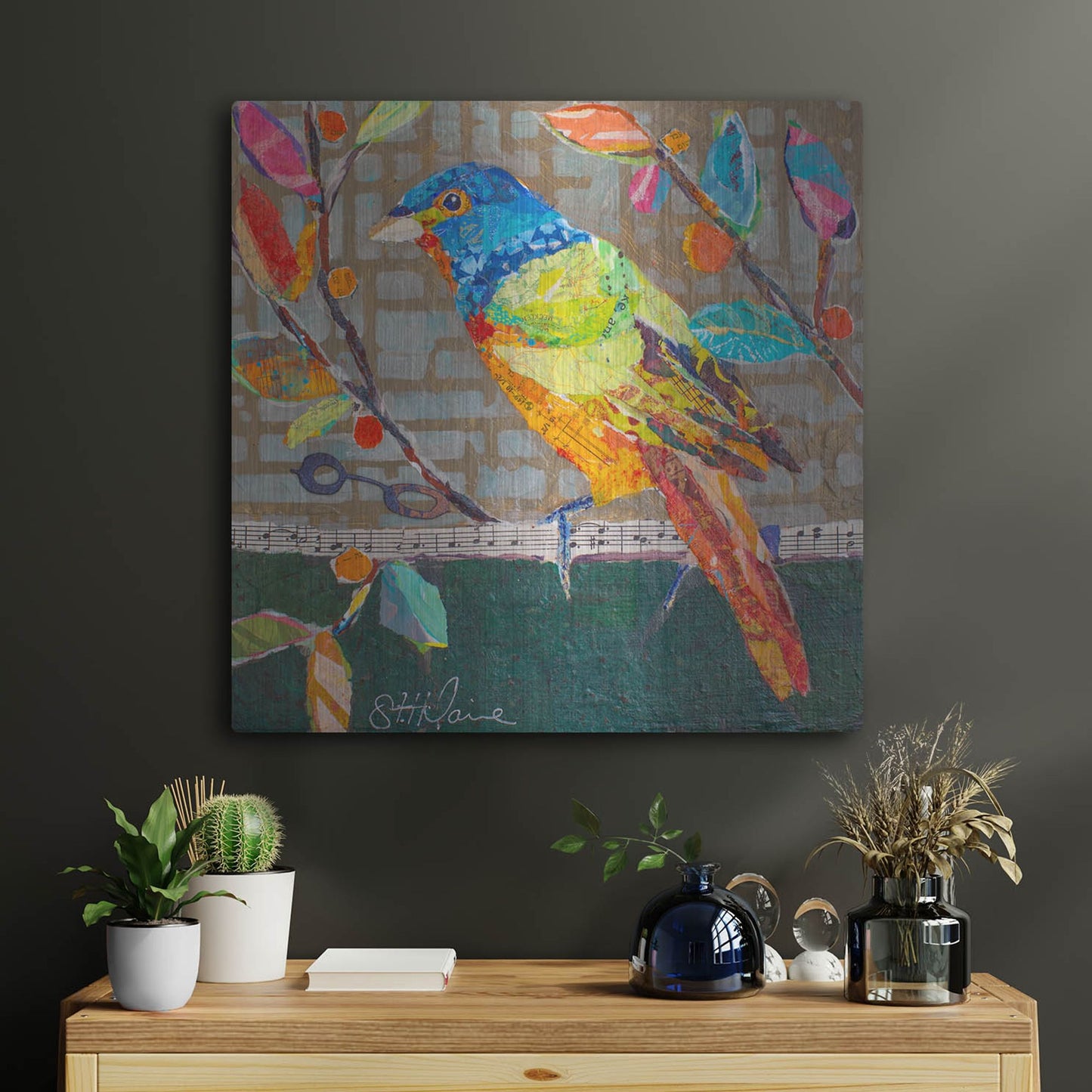 Luxe Metal Art 'Bunting Blue' by St. Hilaire Elizabeth, Metal Wall Art,24x24