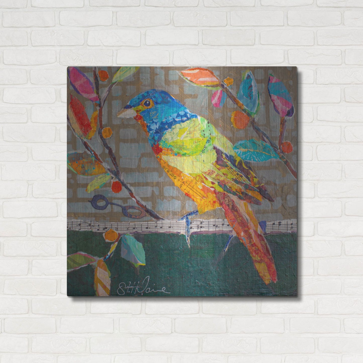 Luxe Metal Art 'Bunting Blue' by St. Hilaire Elizabeth, Metal Wall Art,36x36