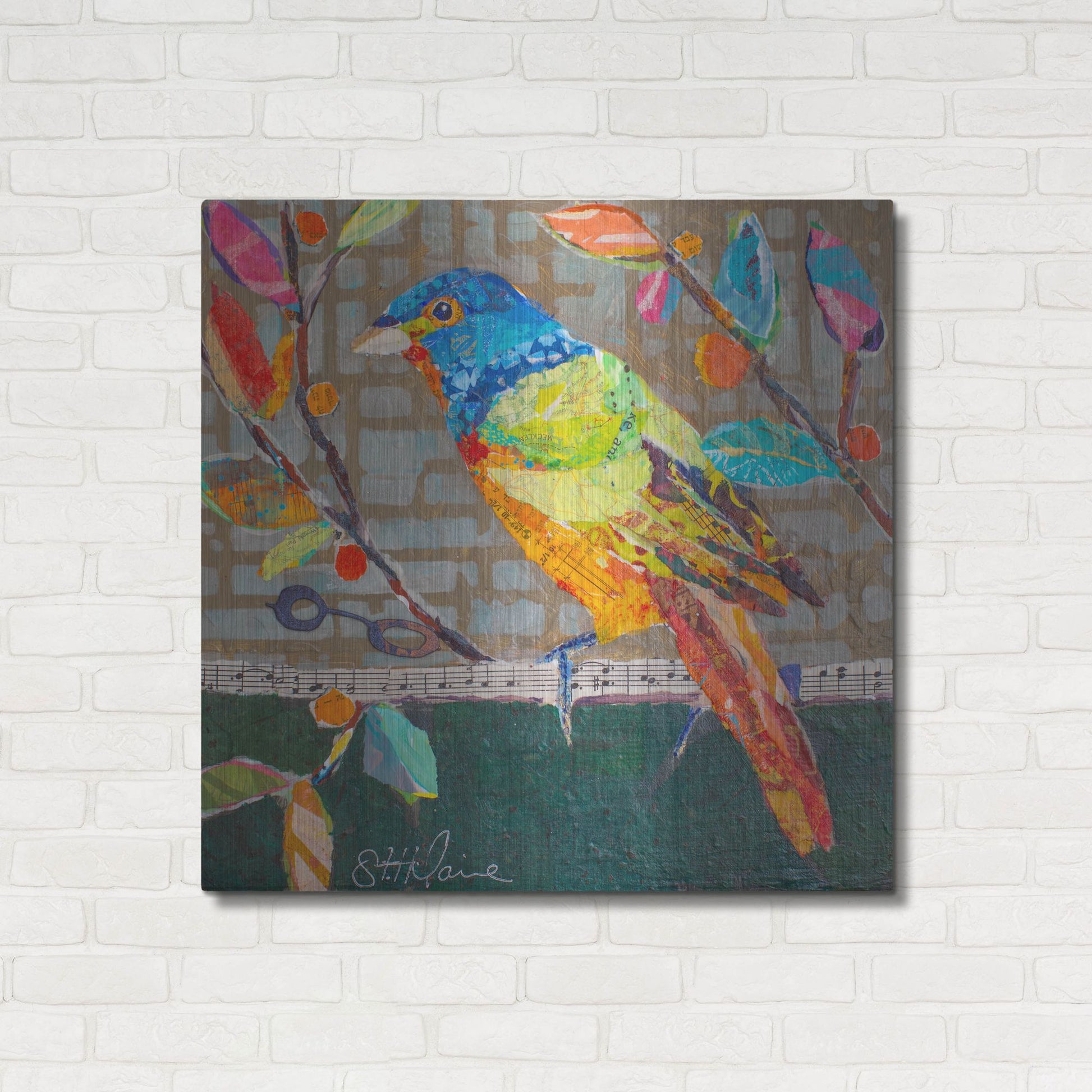 Luxe Metal Art 'Bunting Blue' by St. Hilaire Elizabeth, Metal Wall Art,36x36