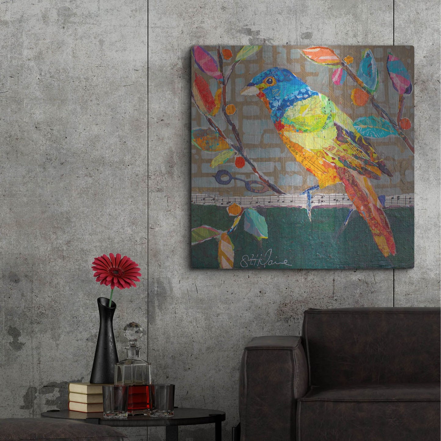 Luxe Metal Art 'Bunting Blue' by St. Hilaire Elizabeth, Metal Wall Art,36x36